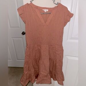 Blu Pepper Apricot Color Sleeveless Dress